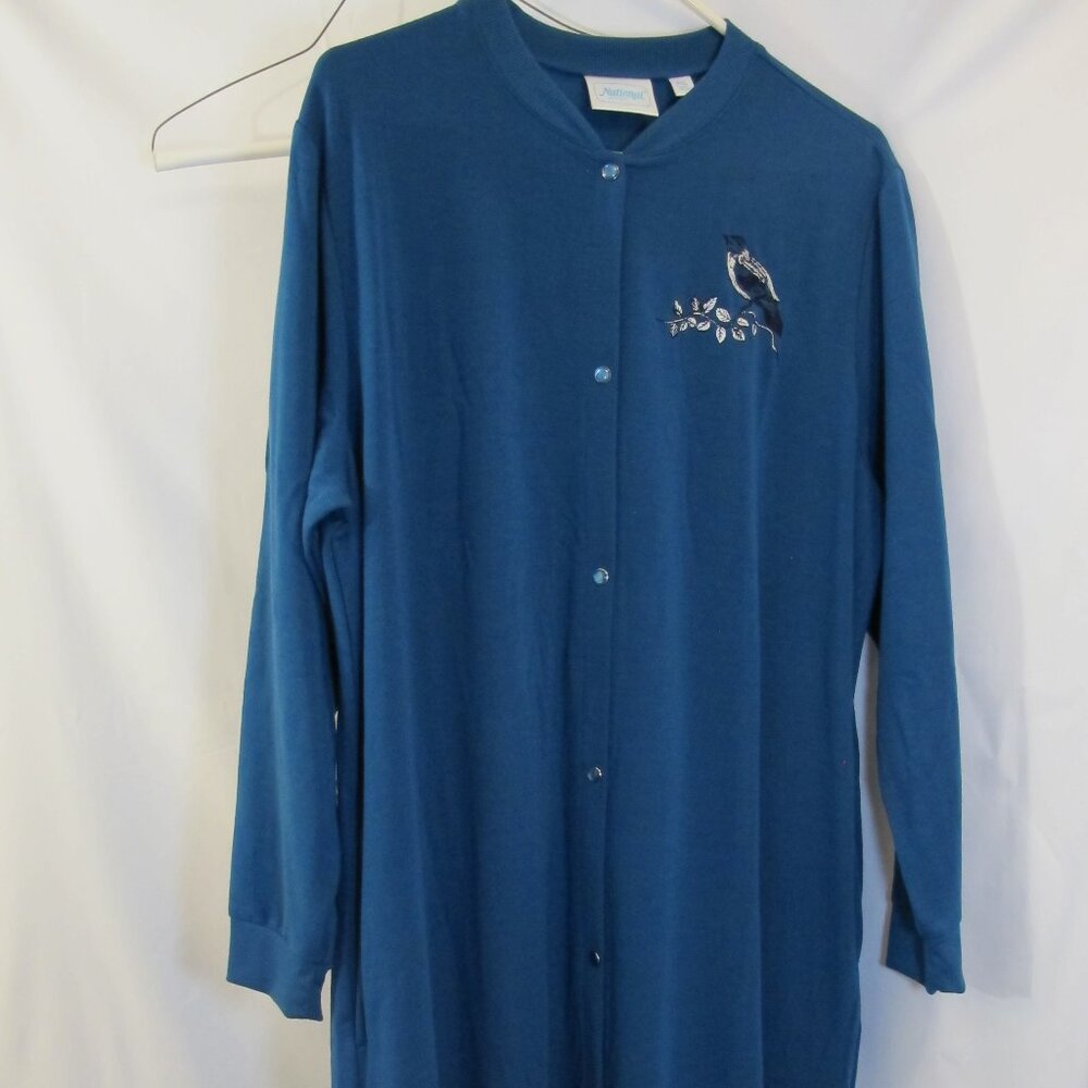 National peacock blue long sleeve robe PXL